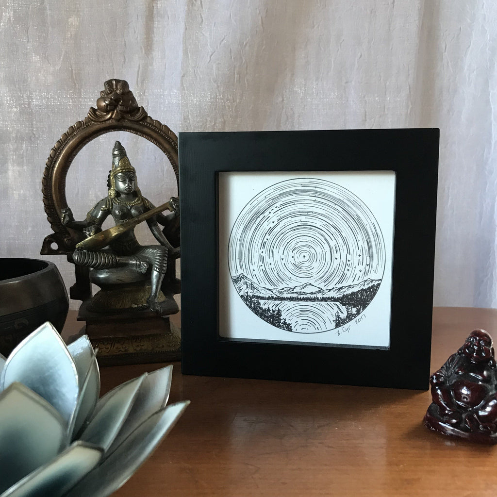 Original Drawing - Pisces - Star trails - Zodiac Constellations - Beth Cyr Handmade Jewelry