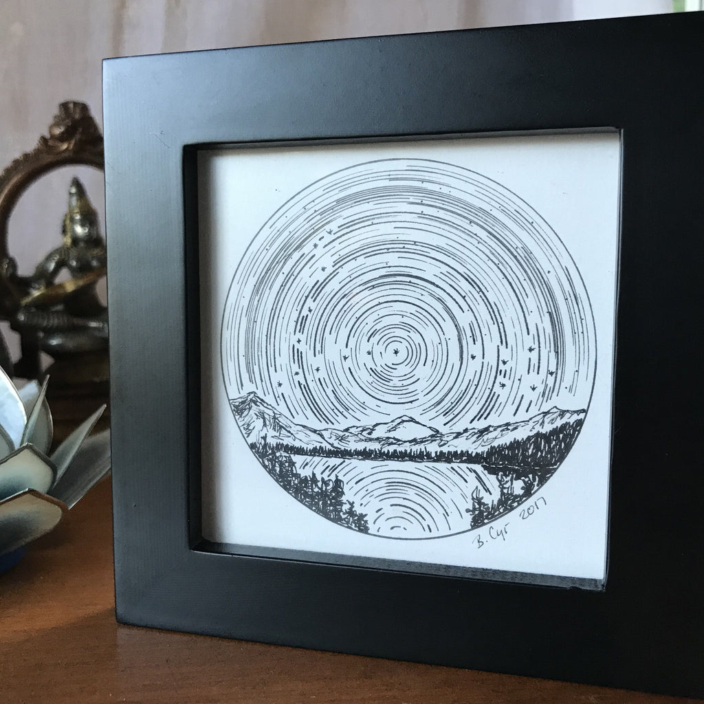 Original Drawing - Pisces - Star trails - Zodiac Constellations - Beth Cyr Handmade Jewelry