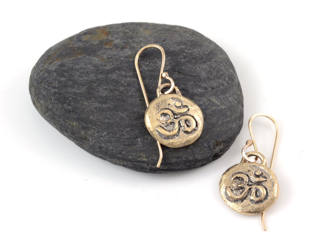 Om Earrings - 14k Yellow Gold - Ready to Ship - Beth Cyr Handmade Jewelry