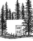 Door in a wall in the woods - Original Drawing - Beth Cyr Handmade Jewelry