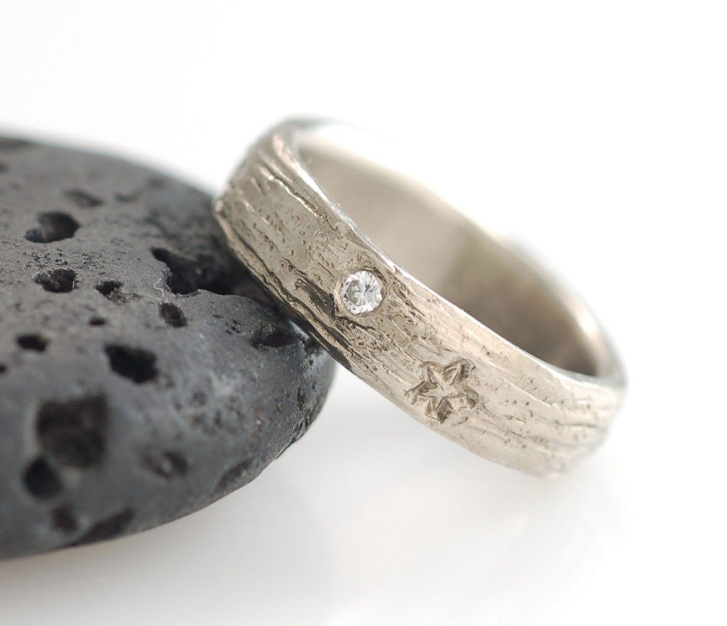 Custom Order Galaxy Rings with Alexandrite in Palladium Sterling Silver - Beth Cyr Handmade Jewelry
