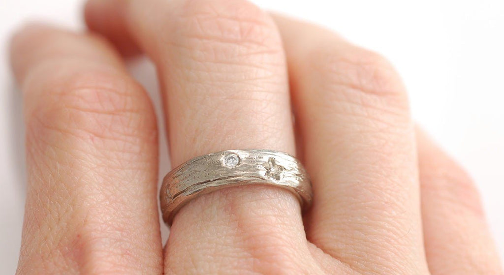 Custom Order Galaxy Rings with Alexandrite in Palladium Sterling Silver - Beth Cyr Handmade Jewelry