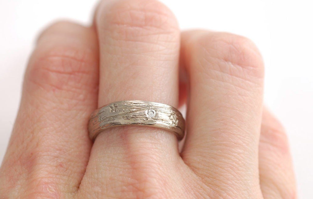Custom Order Galaxy Rings with Alexandrite in Palladium Sterling Silver - Beth Cyr Handmade Jewelry