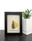 Super Moon and Solo Tree in Field - Grey and Gold Collection