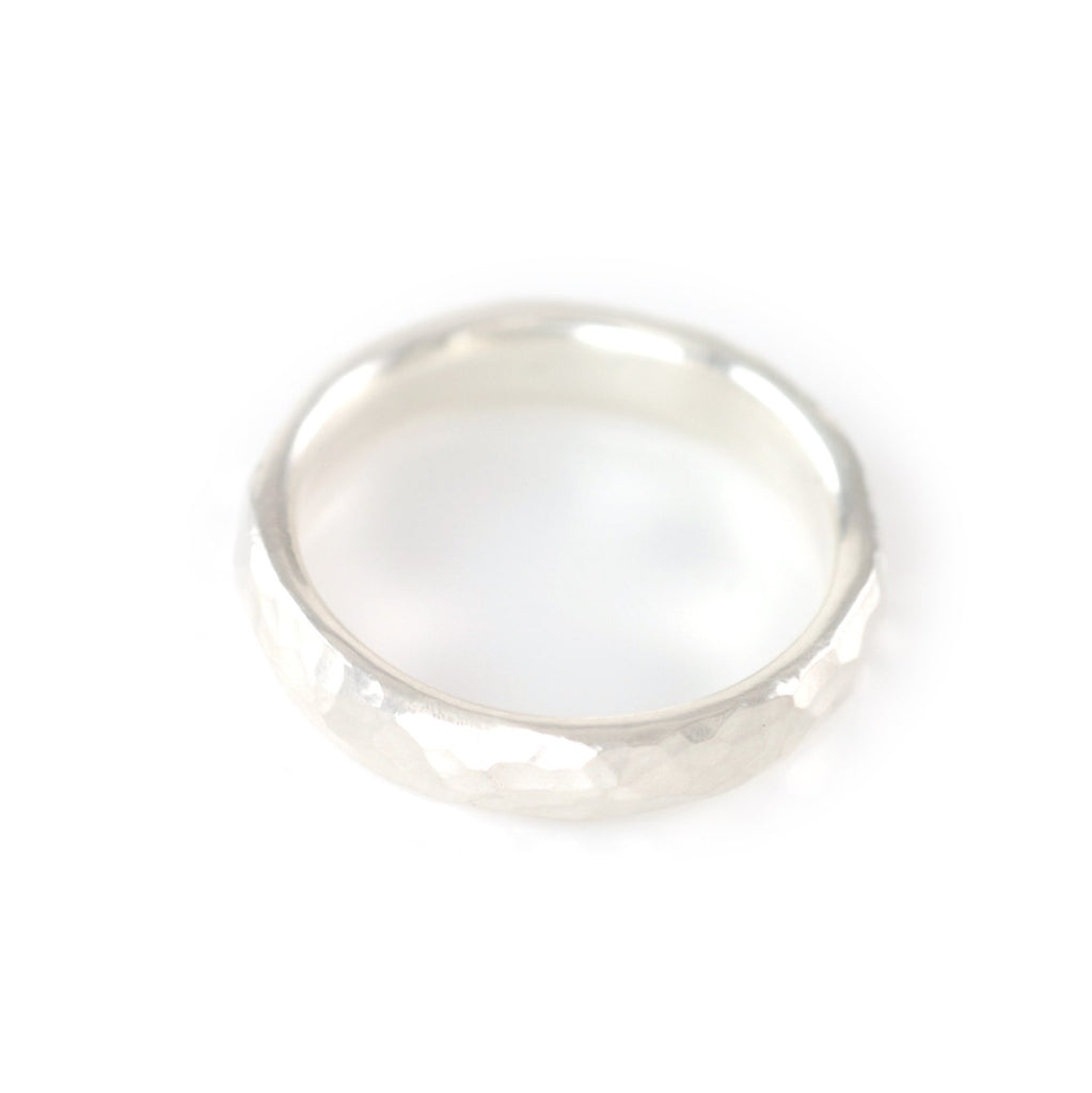 Hammered Ring in Sterling Silver - Size 6 3/4 - Ready to Ship - Beth Cyr Handmade Jewelry