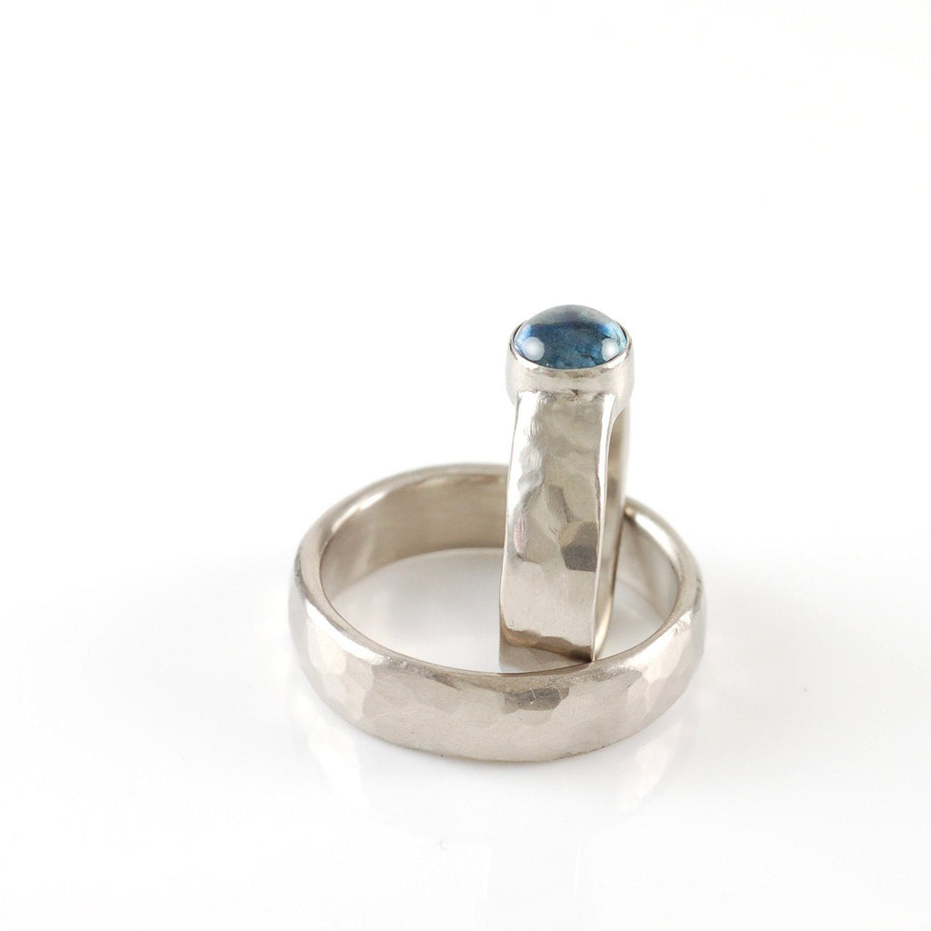 Custom Order Palladium/Silver Hammered Ring - Beth Cyr Handmade Jewelry