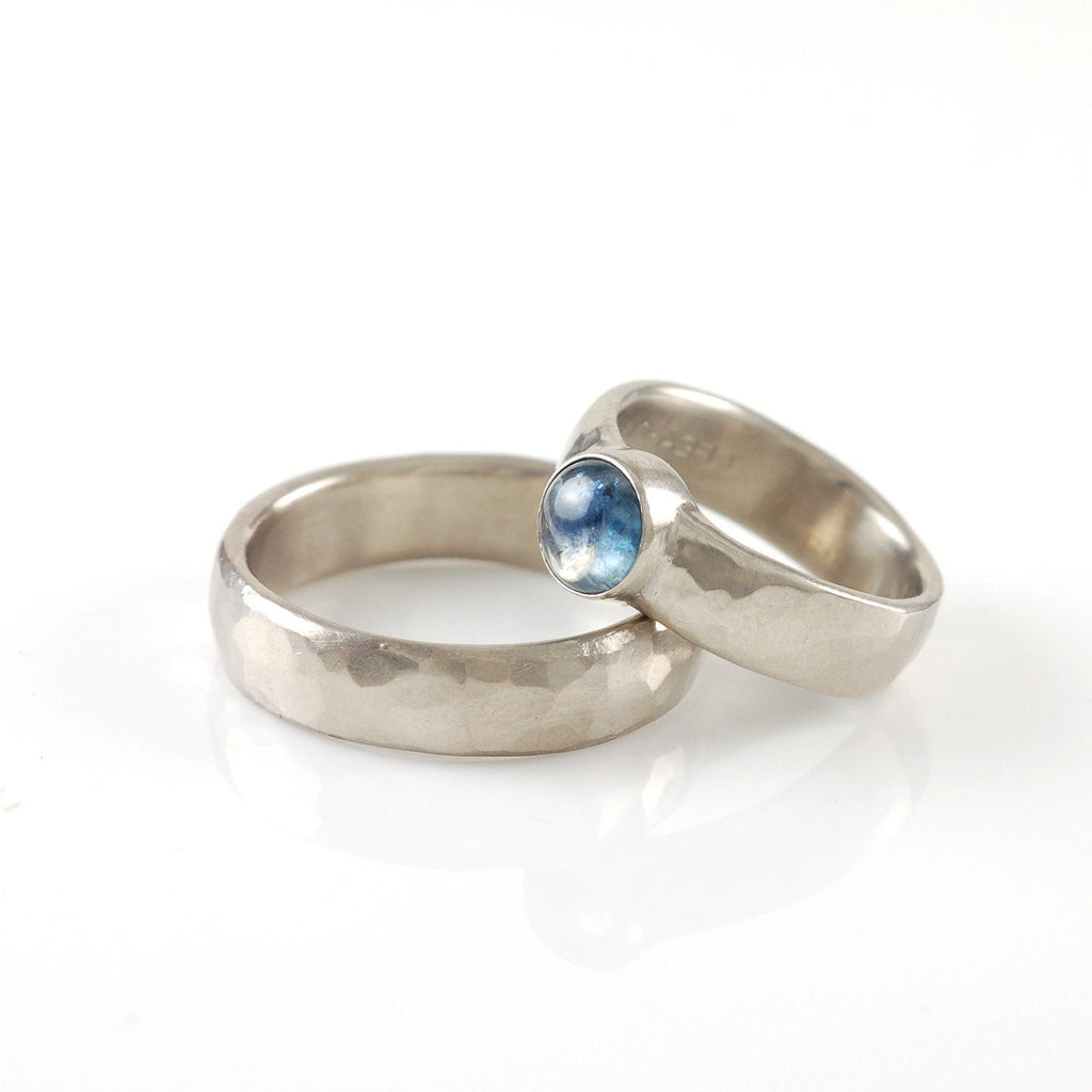 Custom Order Palladium/Silver Hammered Ring - Beth Cyr Handmade Jewelry