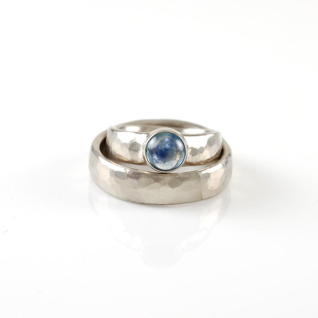 Custom Order Palladium/Silver Hammered Ring - Beth Cyr Handmade Jewelry