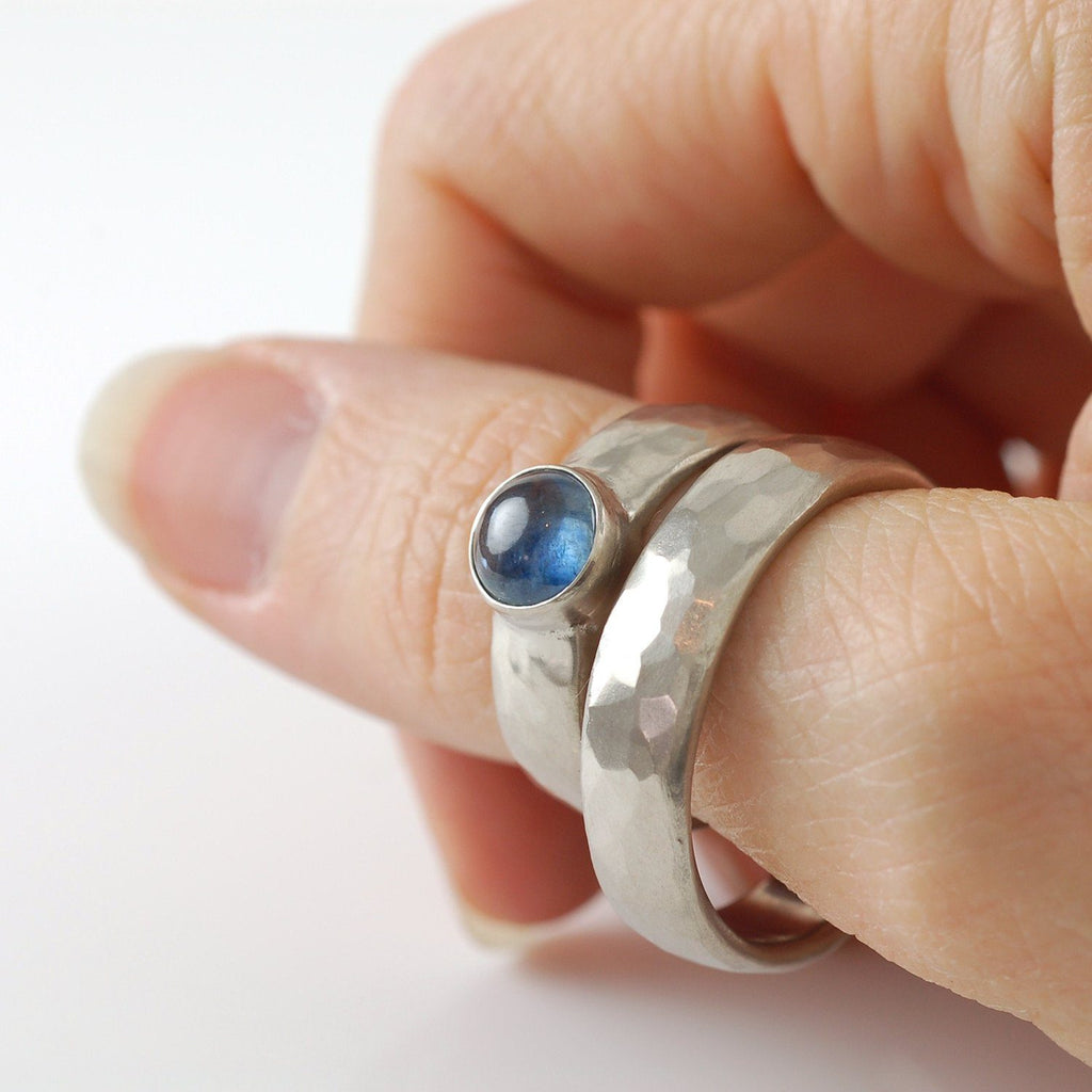 Custom Order Palladium/Silver Hammered Ring - Beth Cyr Handmade Jewelry
