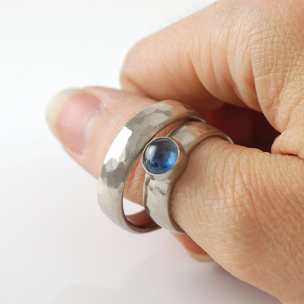 Custom Order Palladium/Silver Hammered Ring - Beth Cyr Handmade Jewelry