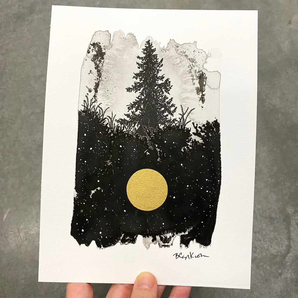 Beauty in the Upside Down 63 - Old Growth - Original Drawing - 6”x8”
