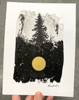 Beauty in the Upside Down 63 - Old Growth - Original Drawing - 6”x8”