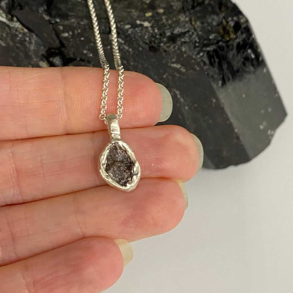 Meteorite Pendant in Sterling Silver - Ready to Ship