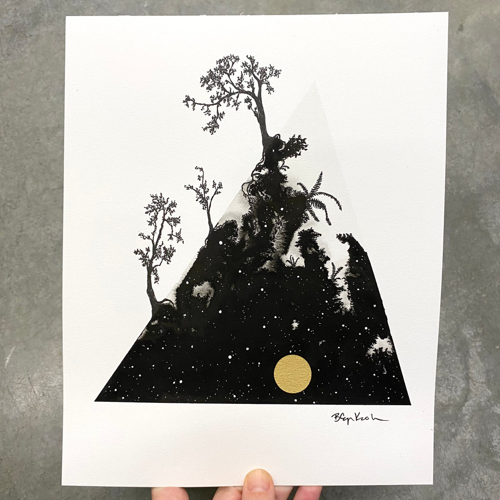 Beauty in the Upside Down 67 - Three Trees - Original Drawing - 8”x10”