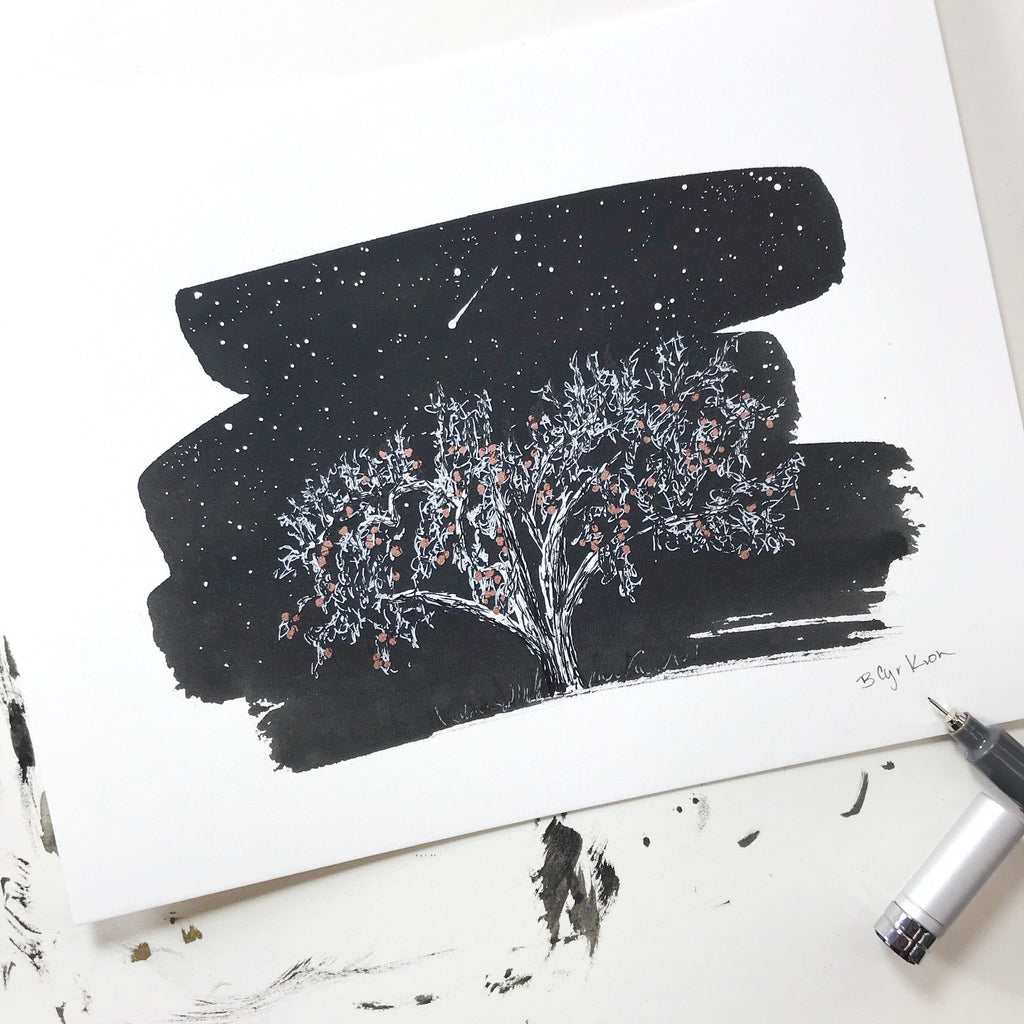 inktober day 31 - ripe - original drawing - 6” x 8” - ready to ship - Beth Cyr Handmade Jewelry