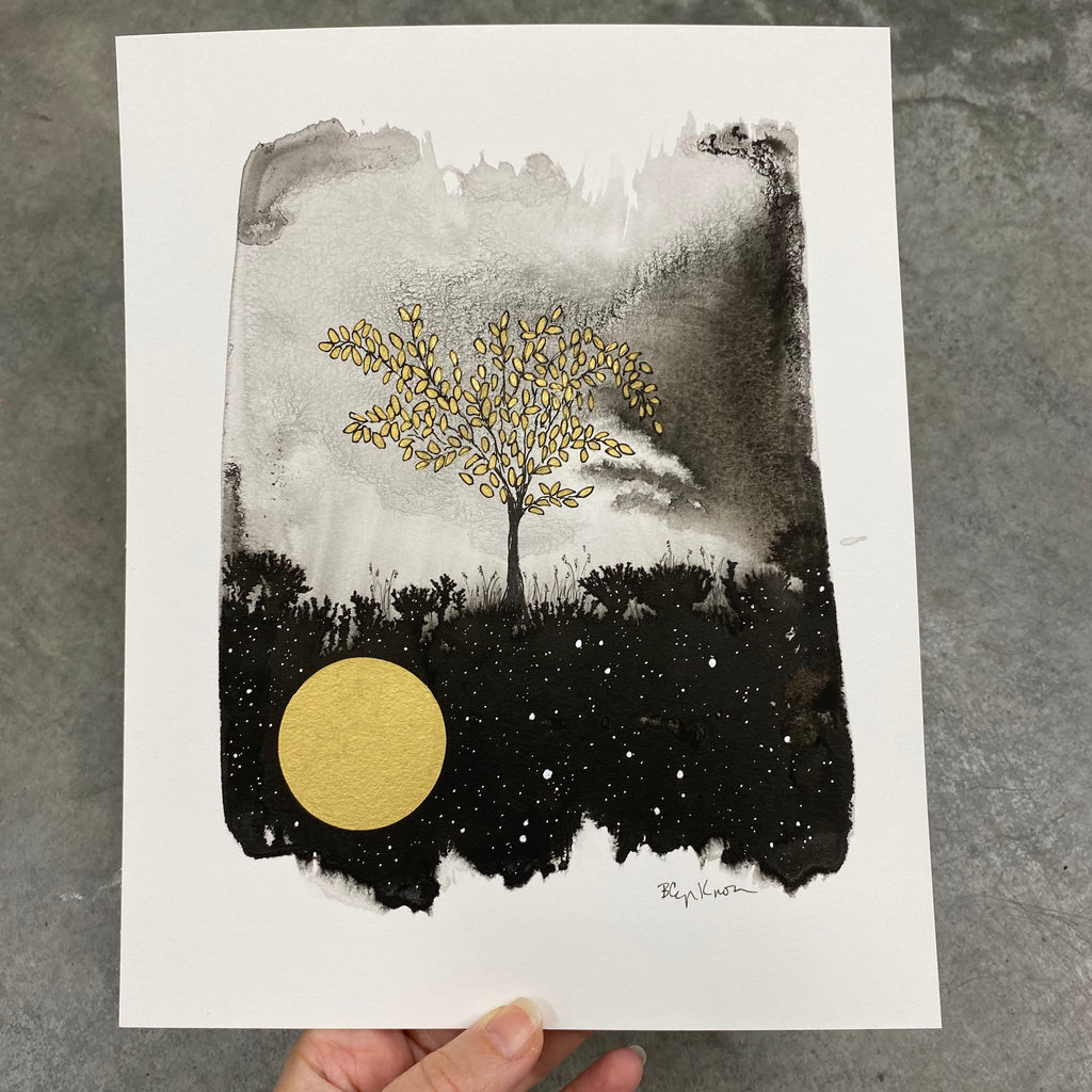 Beauty in the Upside Down 25 - Solstice Tree - Original Drawing - 8" x 10"