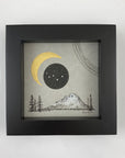 Moon, Cassiopeia and Mt. Hood (and star trails) - Grey and Gold Collection