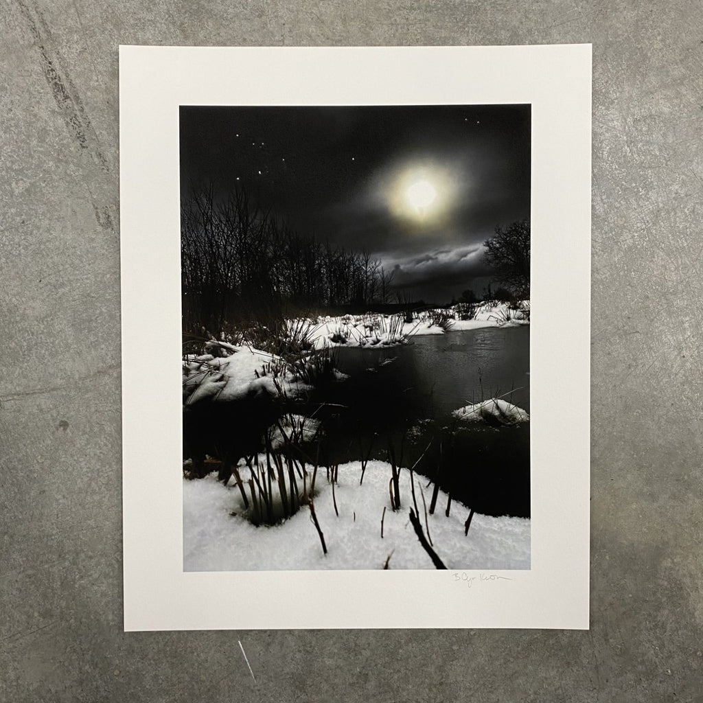 Winter Night Sky 31 - Winter lake - Photo Composite Print 2 - Print to Order