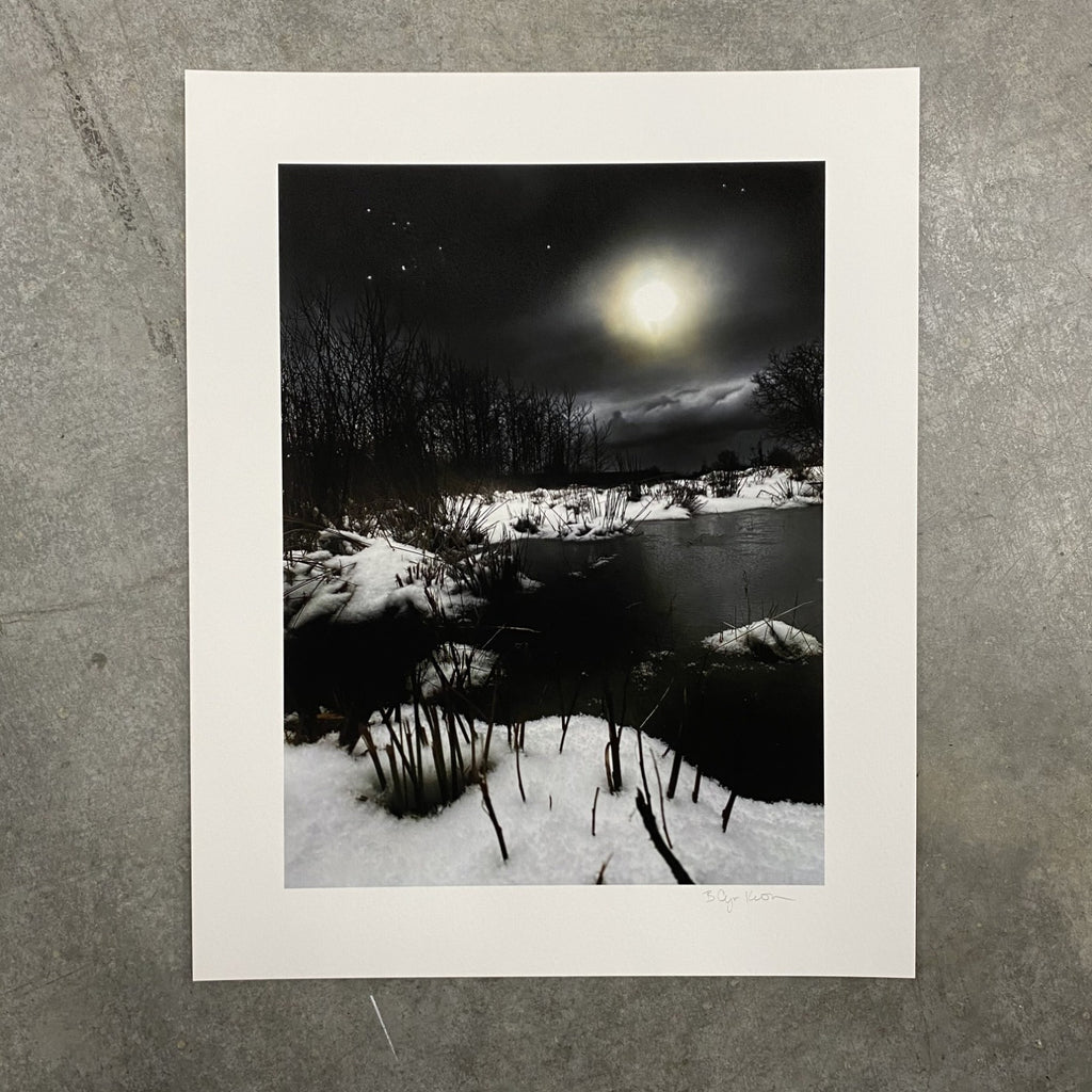 Winter Night Sky 31 - Winter lake - Photo Composite Print 2