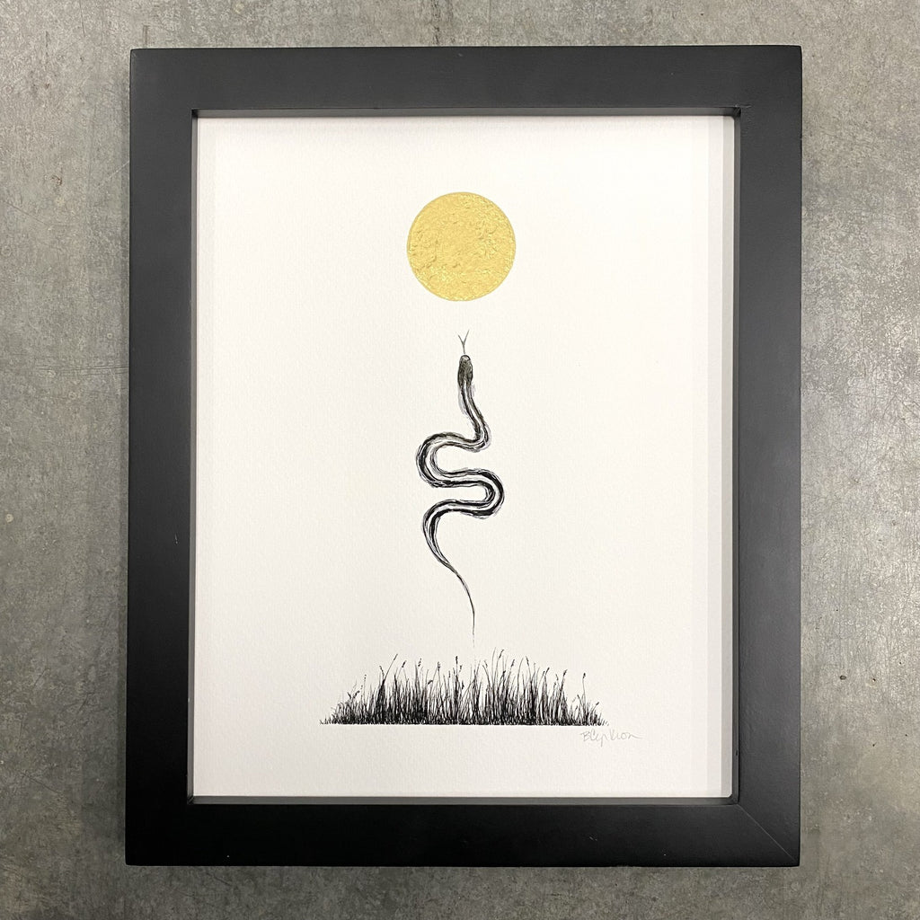 Slither - Art Print - hand embellished print - Print to Order