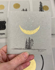 Crescent moon, Libra constellation and Tree Trio - Grey and Gold Collection
