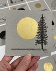 Supermoon and Solo Tree - Grey and Gold Collection