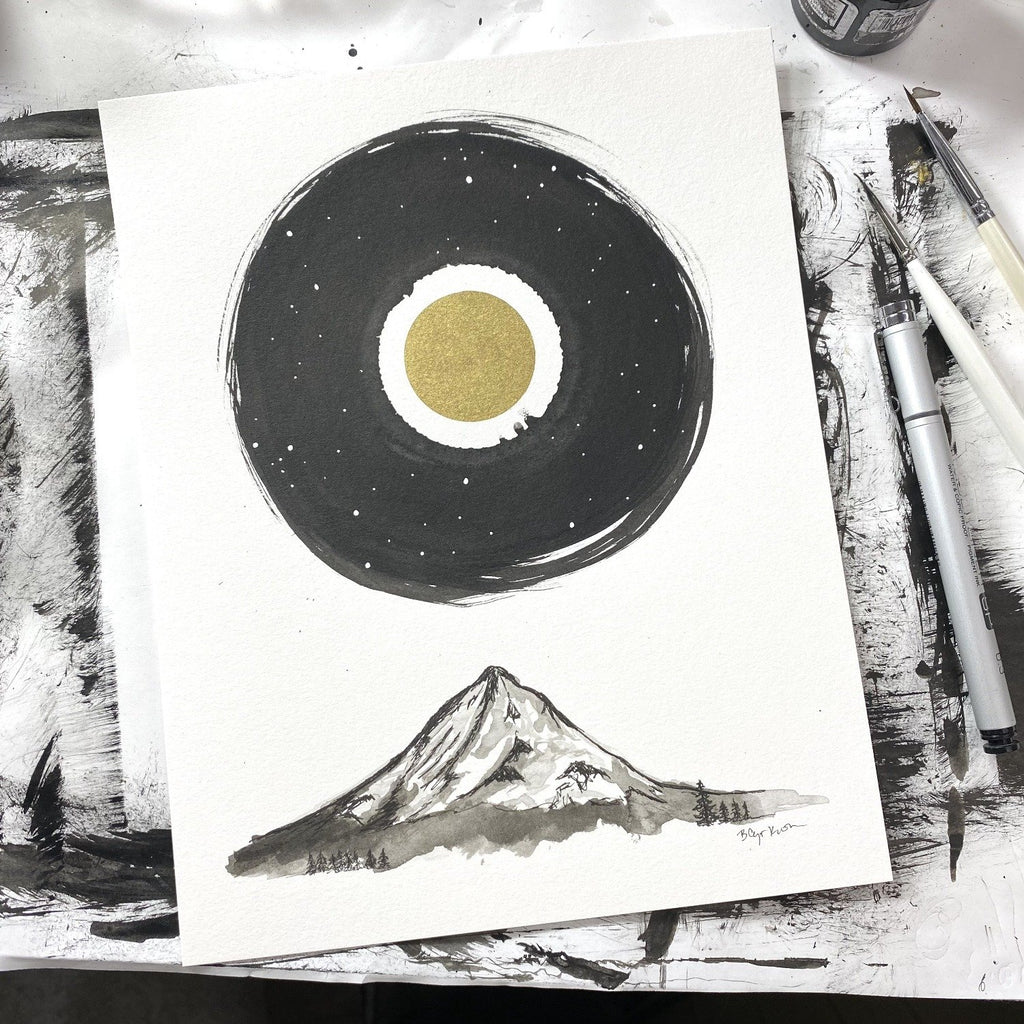 Connect - Art Print - Inktober 2021 - Day 26 - hand embellished print