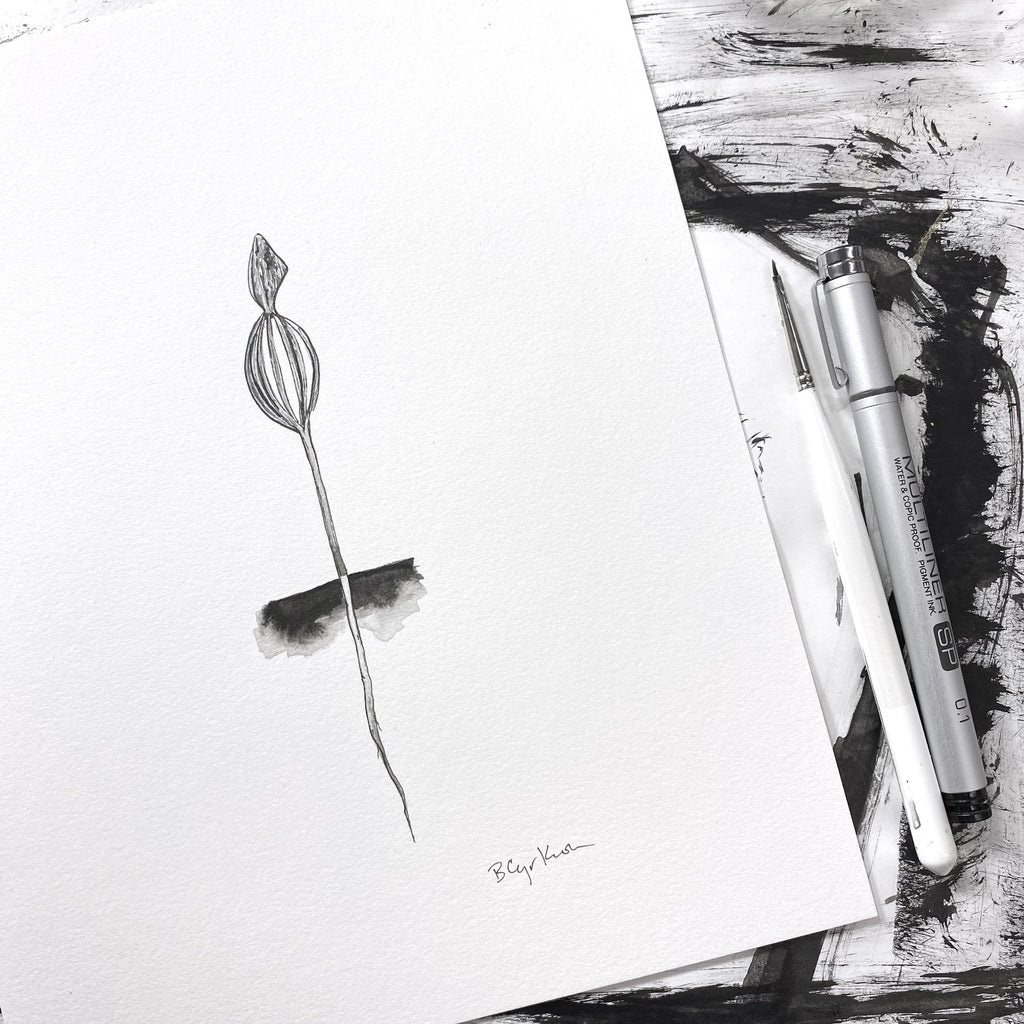 Sprout - Original Art - Inktober 2021 - Day 20 - pen and ink drawing
