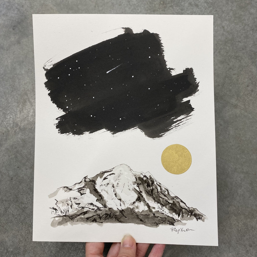 Crystal (Crystal Mountain) - Original Art - Inktober 2021 - Day 1 - pen and ink drawing