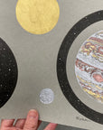 Jupiter in Aries, Mercury, sun and moon - Grey and Gold Collection