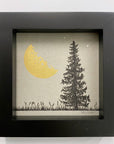 Half Moon, Large Tree on a Summer Night - Grey and Gold Collection