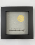Lyra, Full Moon and a Grassy Mountain Horizon - Grey and Gold Collection