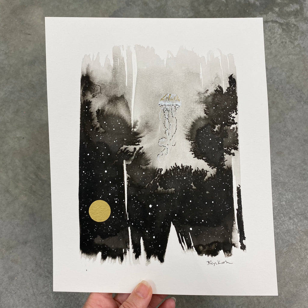 Beauty in the Upside Down 24 - Jellyfish - Original Drawing - 8" x 10"