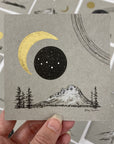Moon, Cassiopeia and Mt. Hood (and star trails) - Grey and Gold Collection