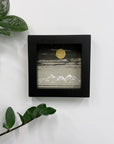 Snowy Mountain and a Cloudy Night Sky - Grey and Gold Collection