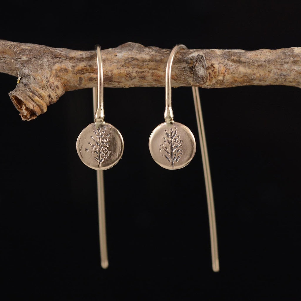 Reserved - Custom Request - Tiny Deciduous Tree Earrings - 14k Rose Gold - Ready to Ship