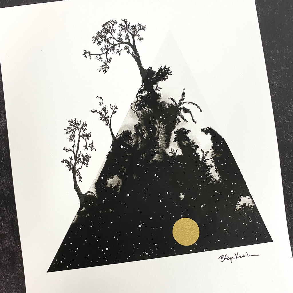 Beauty in the Upside Down 67 - Three Trees - Original Drawing - 8”x10”