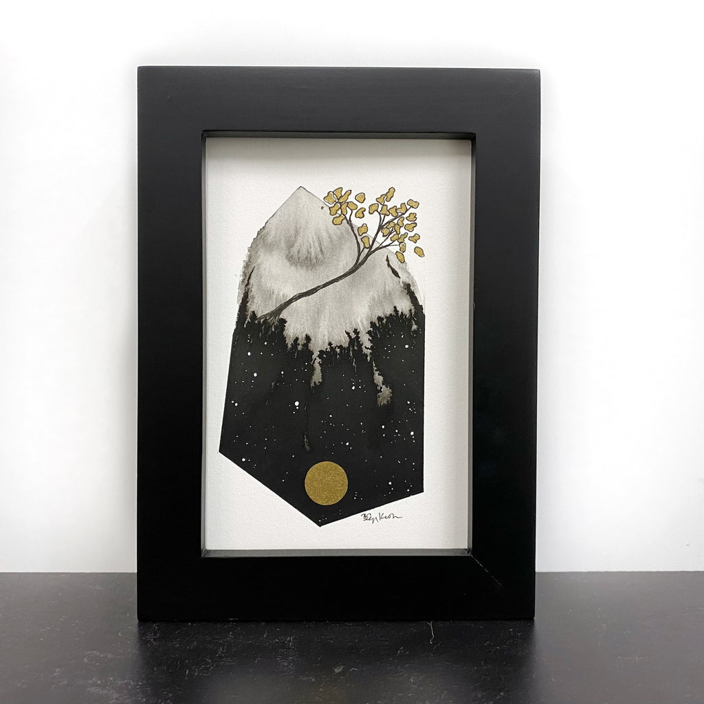 Beauty in the Upside Down 55 - Simple Tree - Original Drawing - 4”x6”