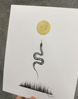 Slither - Art Print - hand embellished print - Print to Order