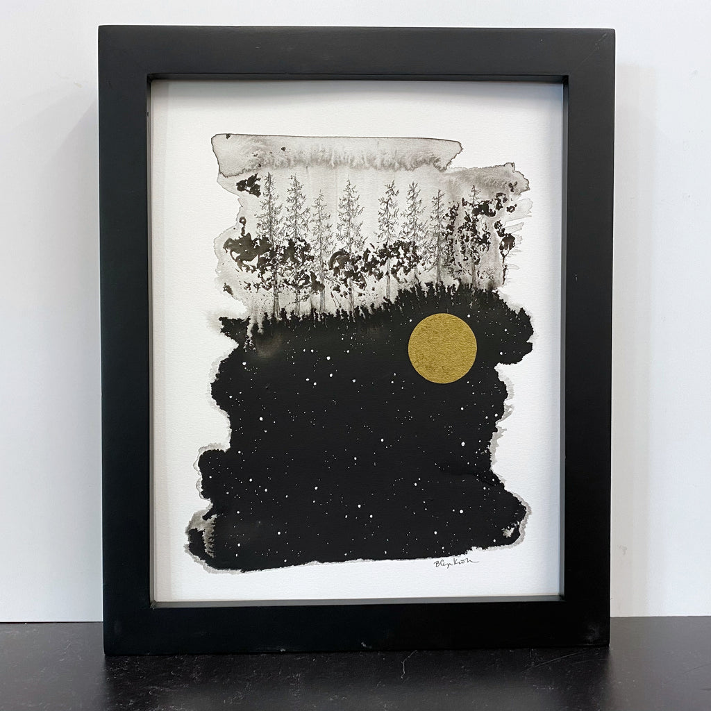 Beauty in the Upside Down 41 - Foggy Trees - Original Drawing - 8”x10”