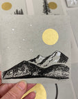 Dark Mountains and Aquila (Eagle) Constellation - Grey and Gold Collection