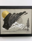 Orion, Star Trails, Mountain and Tree - Grey and Gold Collection
