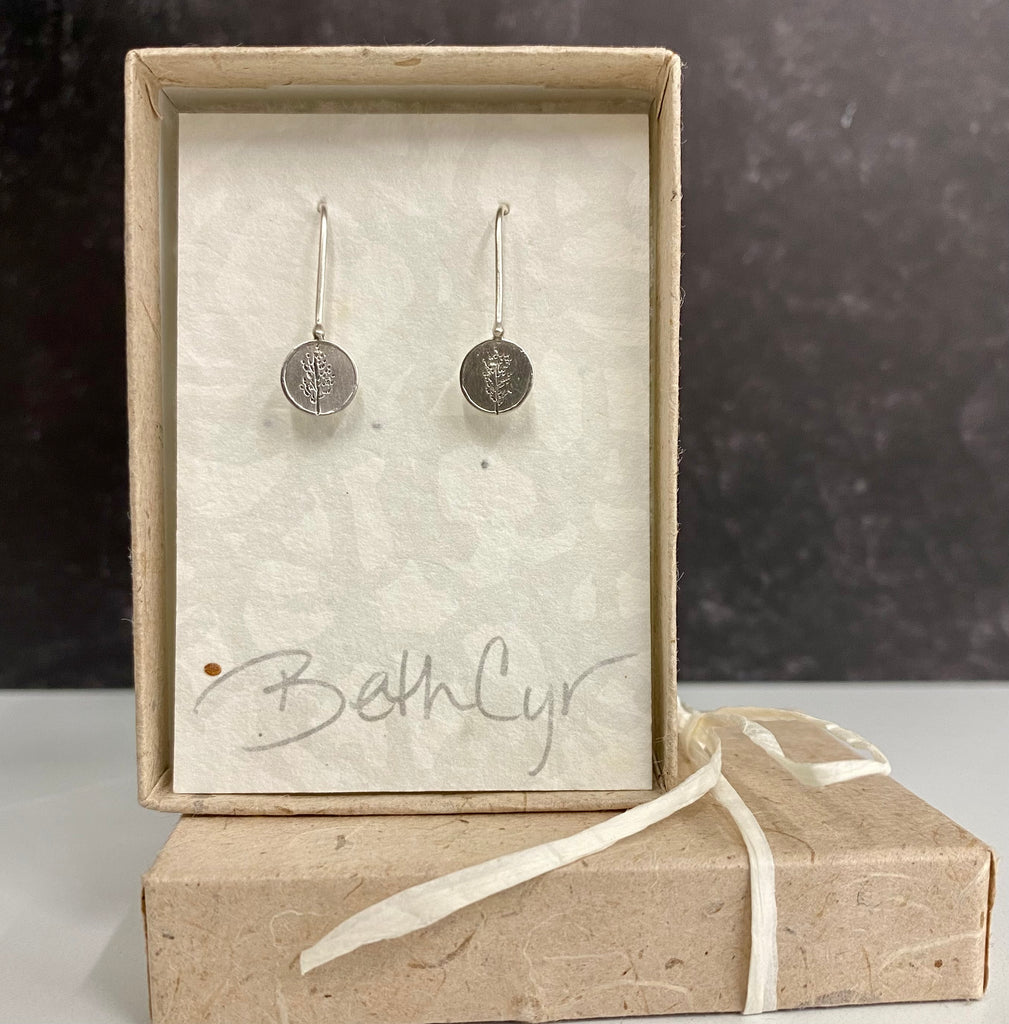 Tiny Tree Earrings - Deciduous Trees -  Sterling Silver Drop Dangle Earrings - Ready to Ship