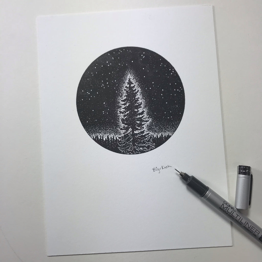 inktober day 7 - enchanted - original drawing - 6” x 8” - ready to ship - Beth Cyr Handmade Jewelry