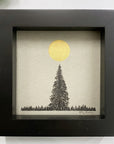 Big Tree, little trees and the Moon on top - Grey and Gold Collection