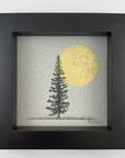 Centered Tree and Solo Moon - Grey and Gold Collection