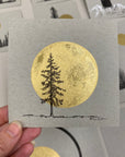 Giant Super Moon with Douglas Fir - Grey and Gold Collection