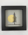 Giant Moon and Solo Tree in Field - Grey and Gold Collection