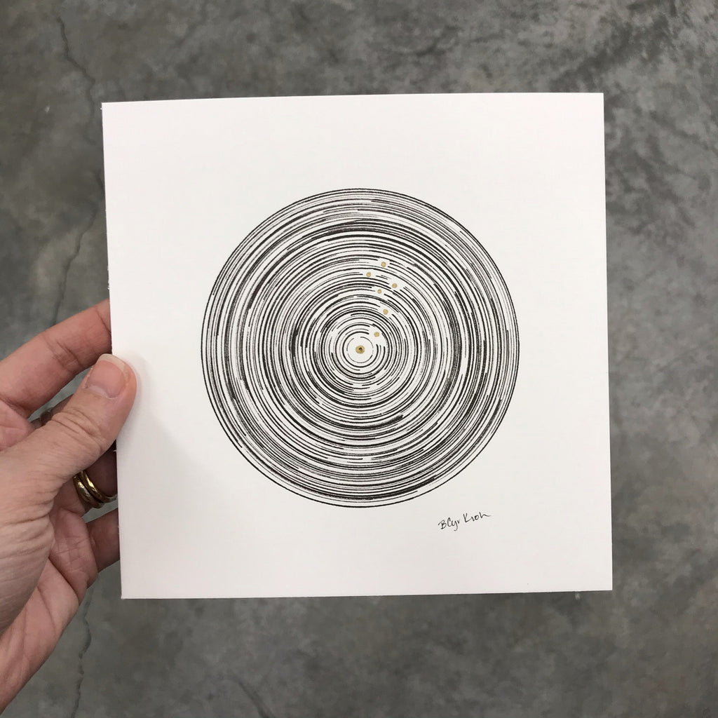 inktober day 24 - dizzy - original drawing - 6” x 6” - ready to ship - Beth Cyr Handmade Jewelry