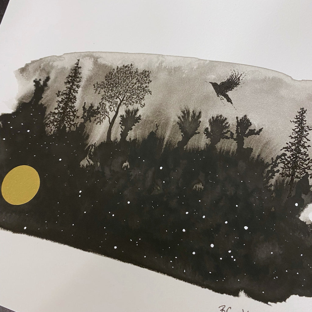 Beauty in the Upside Down 3 - Flying Free - Original Drawing - 8”x10”